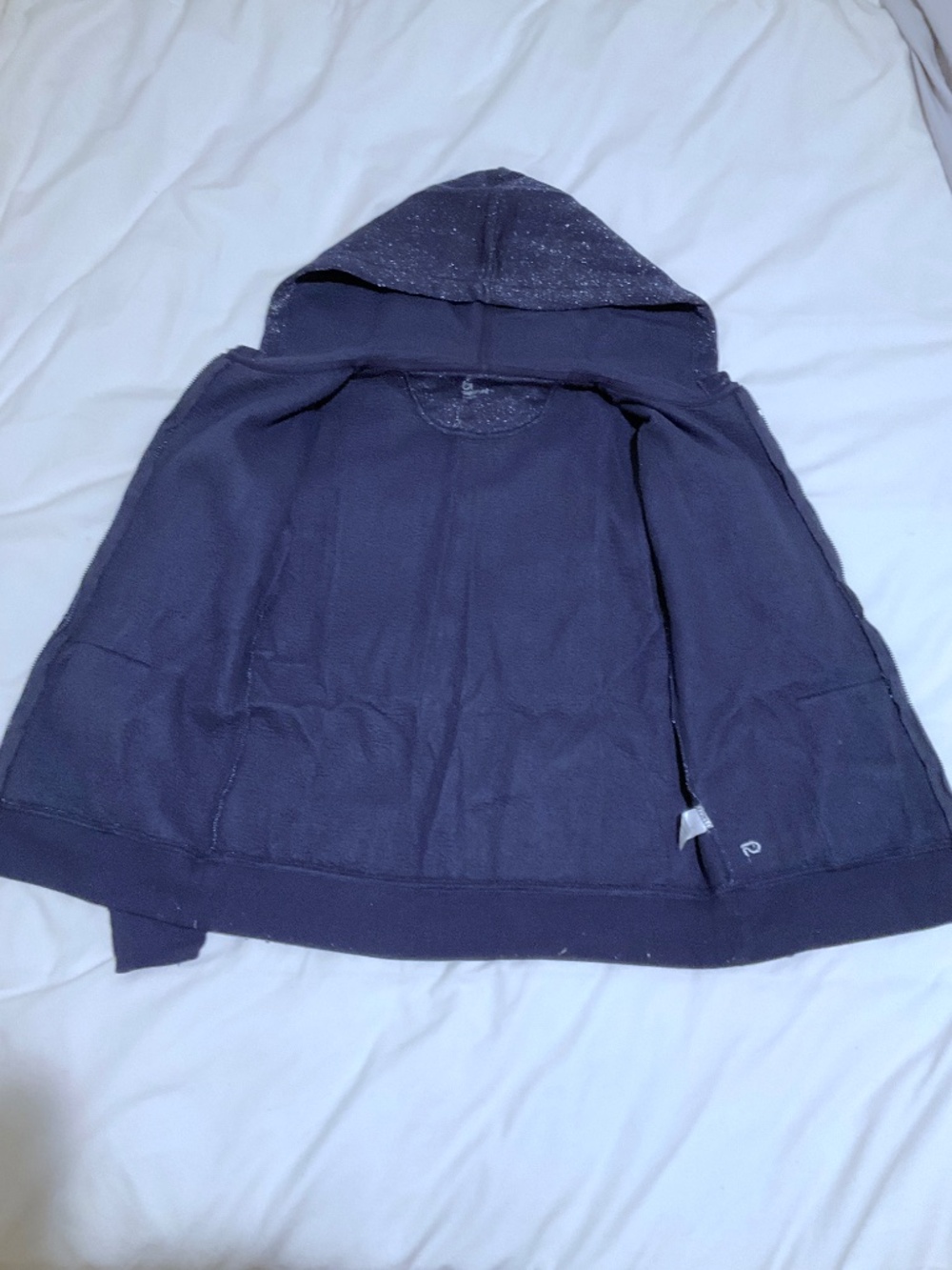 Gap Hoodie / hooded sweatshirt with zip blue with silver sparkles size XS - Picture 2 of 7